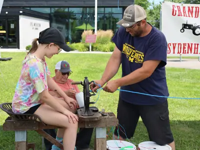 Rope-making demonstration at Black Gold Fest in 2025.