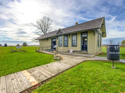 The train station on the Oil Museum of Canada grounds.